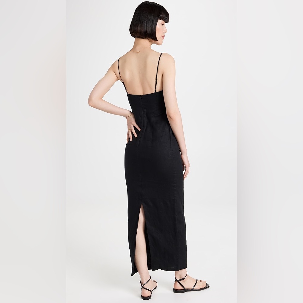 💫HP‼️💫 NWT Revolve RUMER 100% Linen “Bridget” Ring Maxi in Black, Size Large - Picture 5 of 17